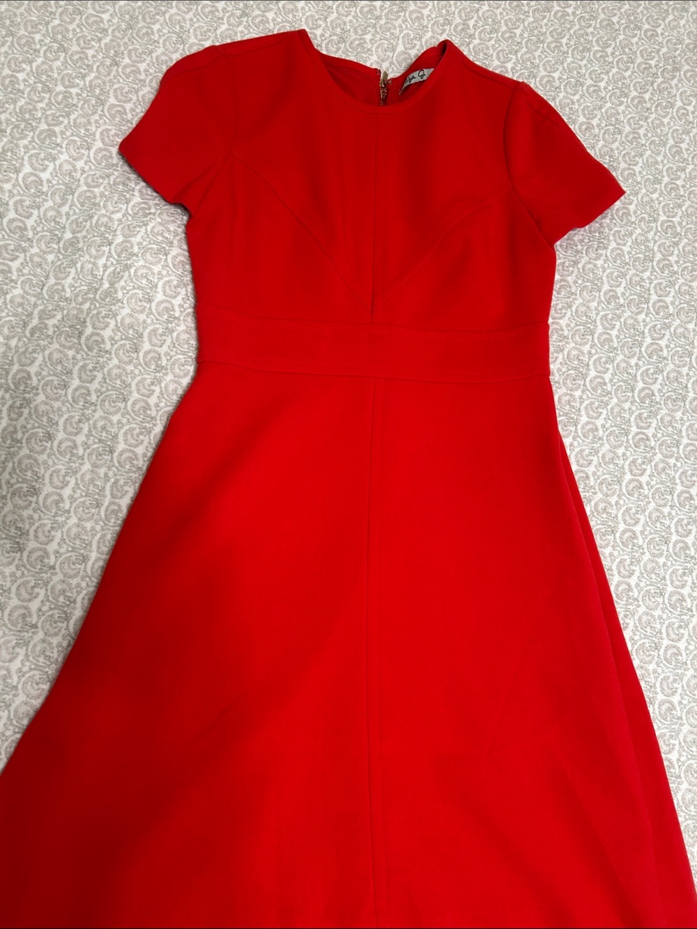 Eliza J Red Short-Sleeve Midi A-Line Dress
